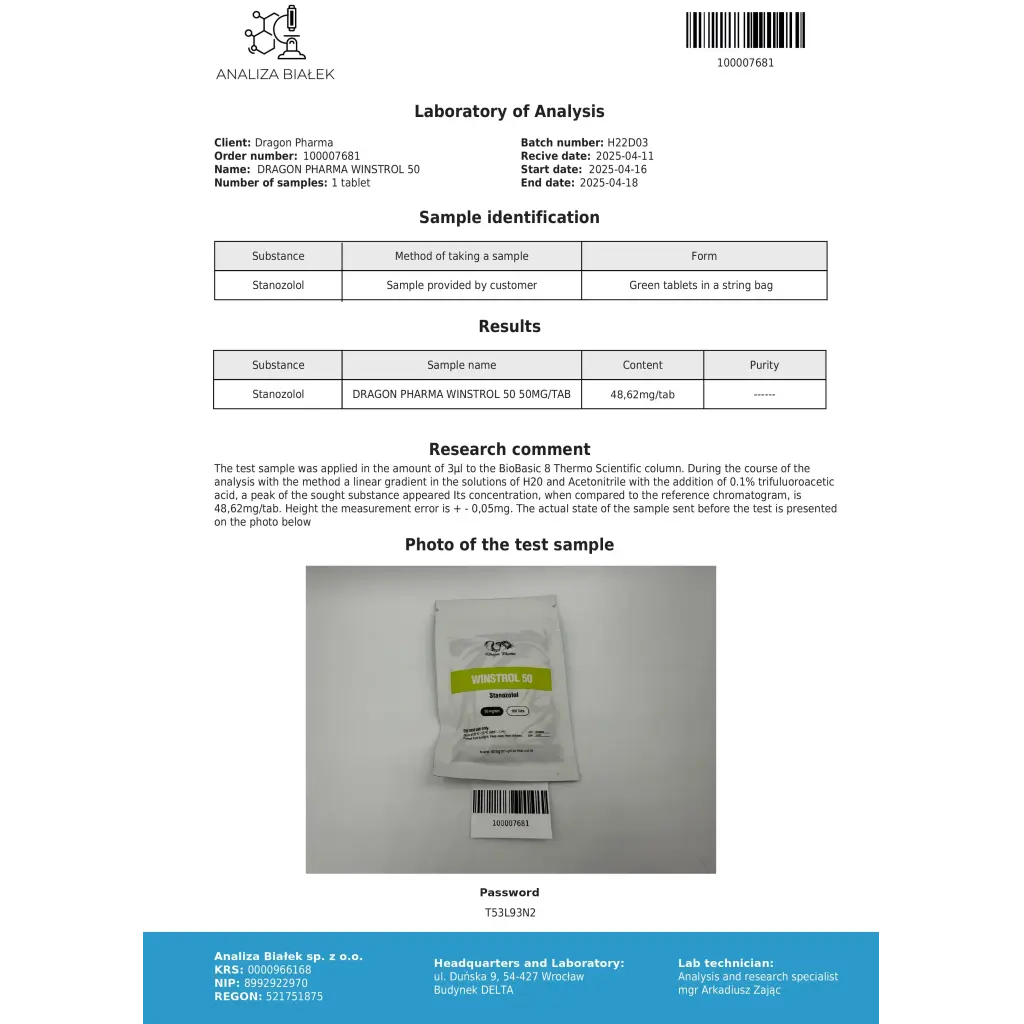 Winstrol 50mg Tabs